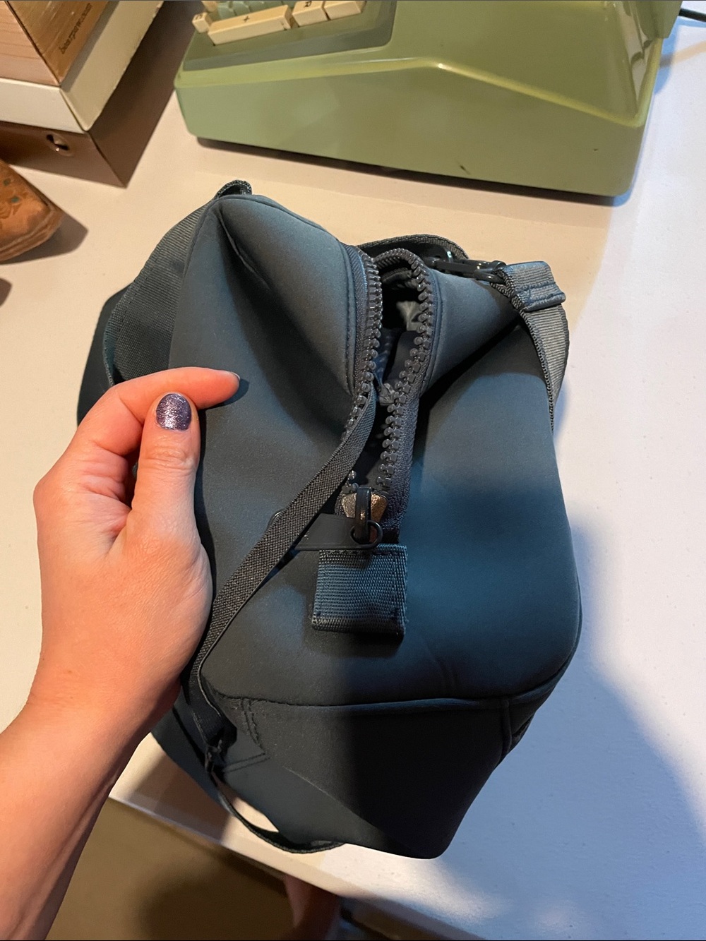 Dagne Dover Neoprene Tote in Blue - Picture 6 of 14